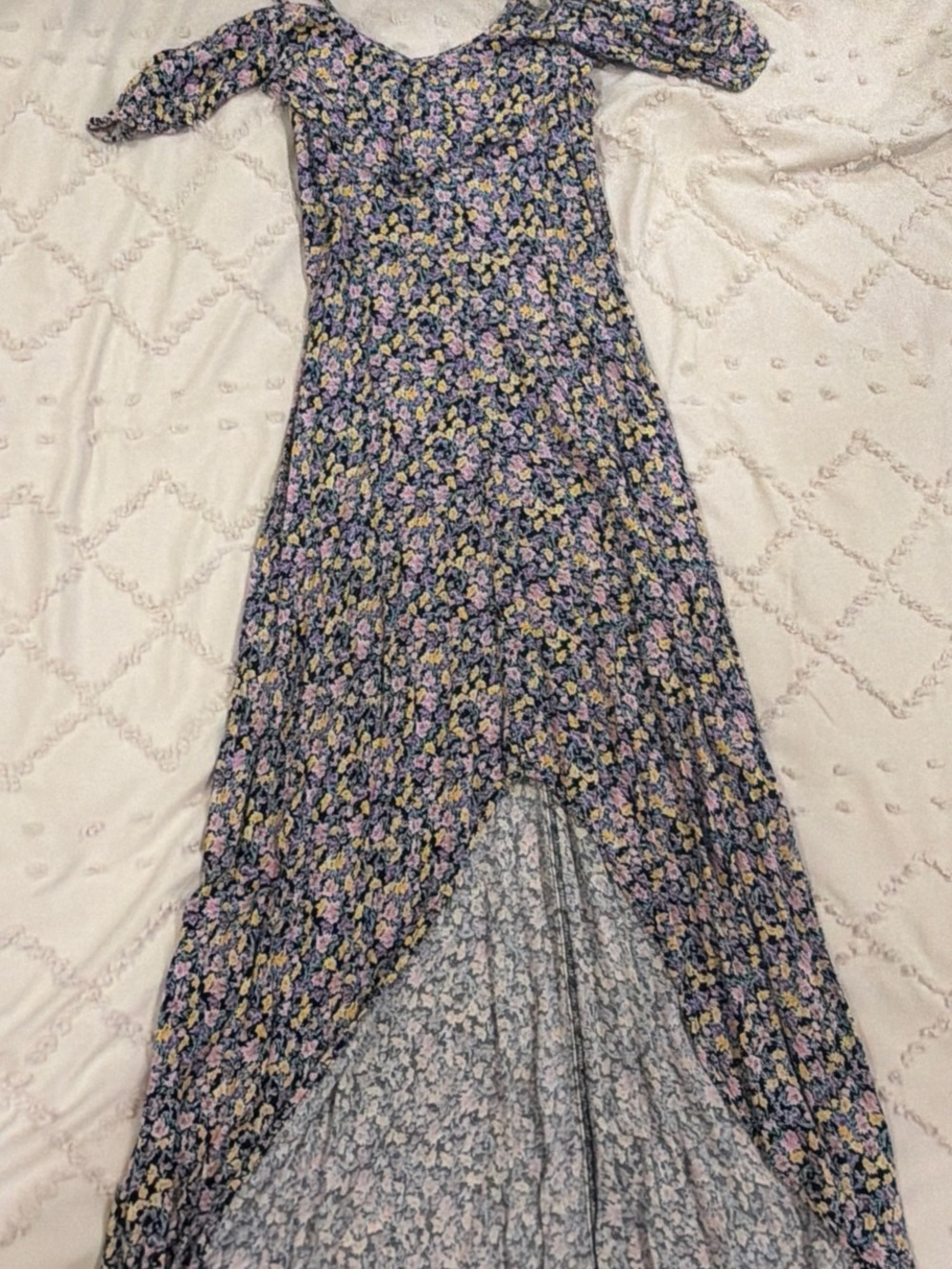 Rewind Floral Print Dress in Navy, Pink & Yellow